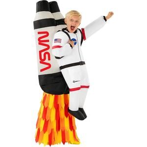 Kids Jetpack Inflatable Costume Boys Astronaut Rocket Jet Pack Pick Me Up Suit
